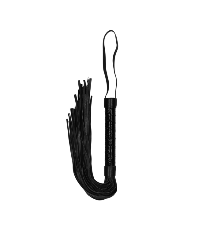 Ouch! Ouch! Black Faux Leather Whip - 38.5 cm Stylish Impact Play Tool