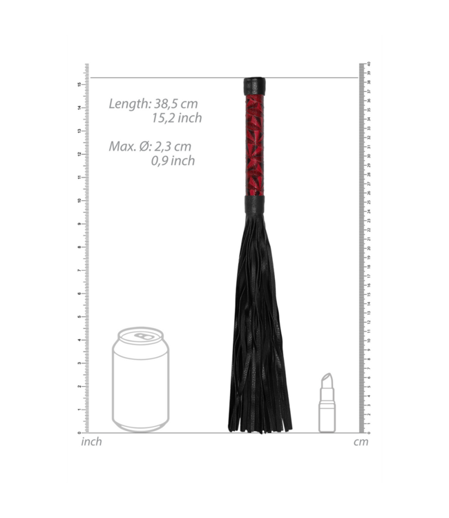 Ouch! OUCH! Red BDSM Whip - 38.5 cm High-Quality Impact Play Tool