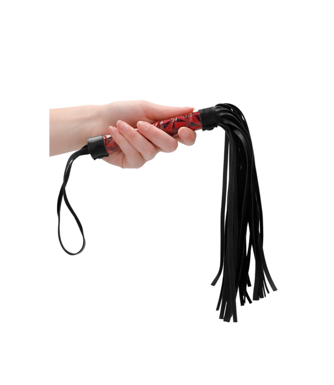 Ouch! OUCH! Red BDSM Whip - 38.5 cm High-Quality Impact Play Tool