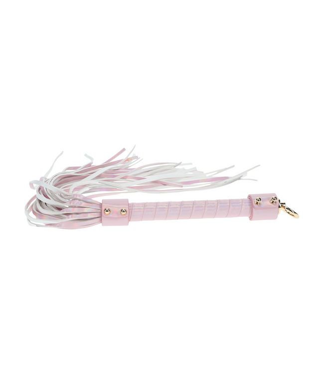 Ouch! Ouch! Paris Collection Roze Flogger Met Gebonden Leer En Iriserende Hardware