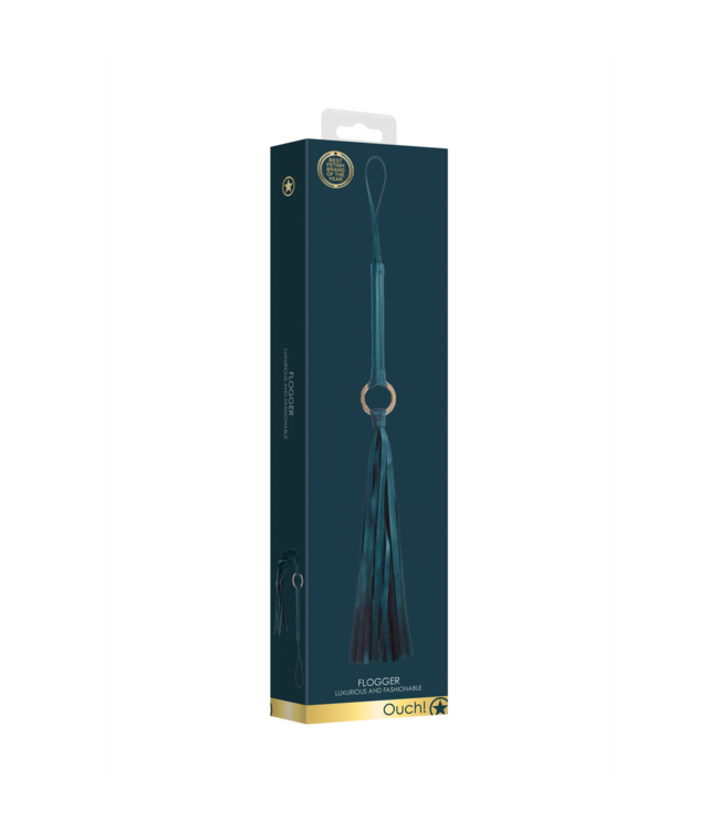 Ouch! Luxe Ouch Halo Flogger Met Lederlook En Gouden Details Voor BDSM