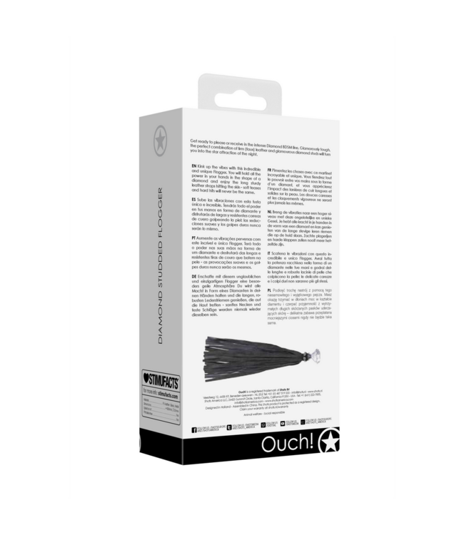 Ouch! Diamond Handle Whip - Ultimate Sensation with Leather Straps