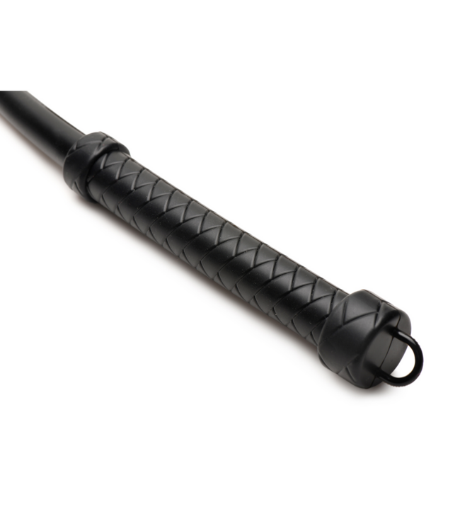 XR Brands Viper Tail Black Silicone Whip - Durable Design for Maximum Impact
