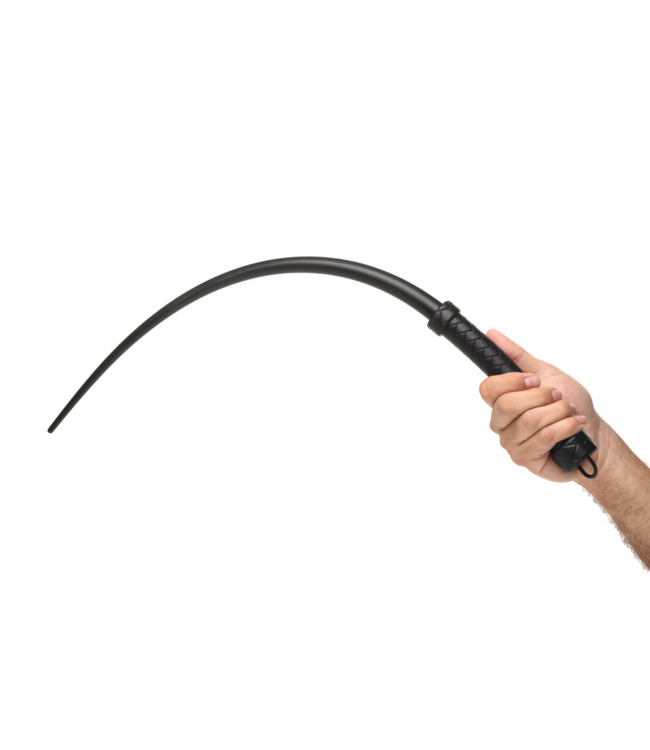 XR Brands Viper Tail Black Silicone Whip - Durable Design for Maximum Impact
