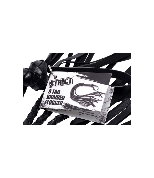 XR Brands Black Braided Flogger - Playful Sensual Pain & Pleasure Control