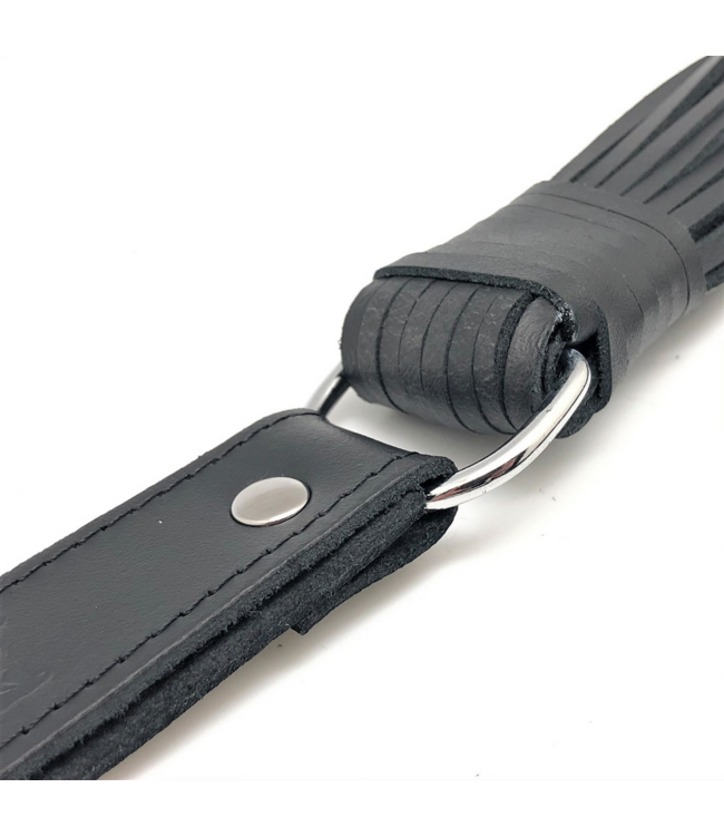 Red Leather Rood Leer Plant-Based Leren Armband 75 Cm Zwart Met Verstelbaar Touw