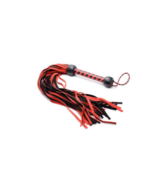 XR Brands Wildleder-Flogger rot-schwarz | Weiche Schläge für intensives Spiel