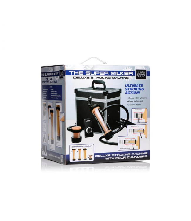 XR Brands The Super Milker Deluxe: Automatic Stroker with 4 Cylinders & Textures