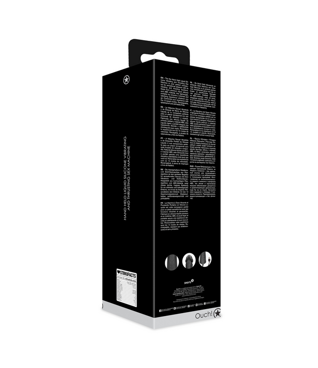 Ouch! Portable Black Silicone Sex Machine - 13 Pleasure Speeds, Rechargeable