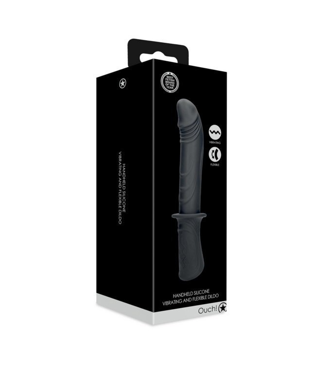Ouch! Draadloze Handheld Siliconen Vibrator Met 10 Snelheden Zwart