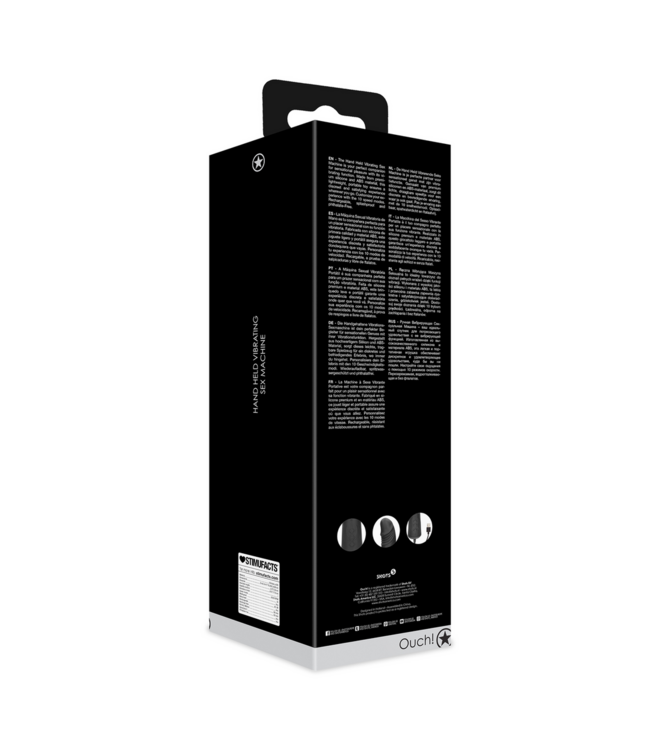 Ouch! Ultimate Black Handheld Vibrating Sex Machine – 10 Speed Pleasure