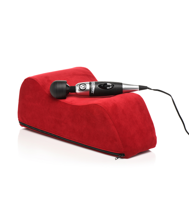 XR Brands Ergonomisch Schuimzadel Kussen Rood Met 7 Inch Diepe Pocket Voor Stoel