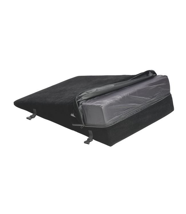 XR Brands XL Black Bondage Cushion Wedge - Comfortable with Built-in Restraint Clips