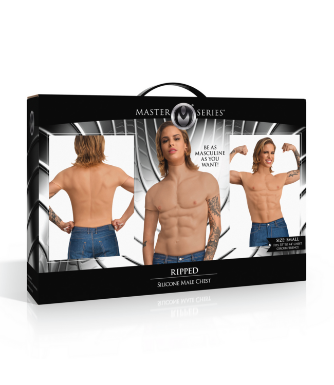 XR Brands Silicone Mannenborst Met Spierdefinitie – Realistisch Ripped Chest Shirt