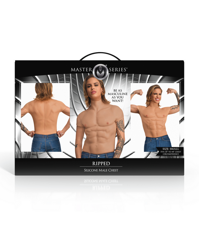 XR Brands Silicone Mannenborst Met Spierdefinitie – Realistisch Ripped Chest Shirt