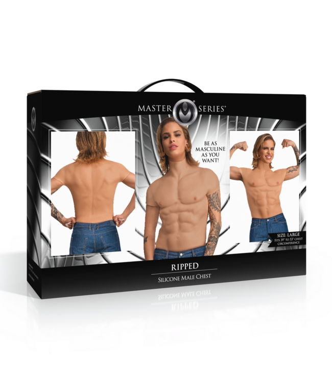 XR Brands Ripped Silikon-Männerbrust Medium | Sofort muskulös & selbstbewusst