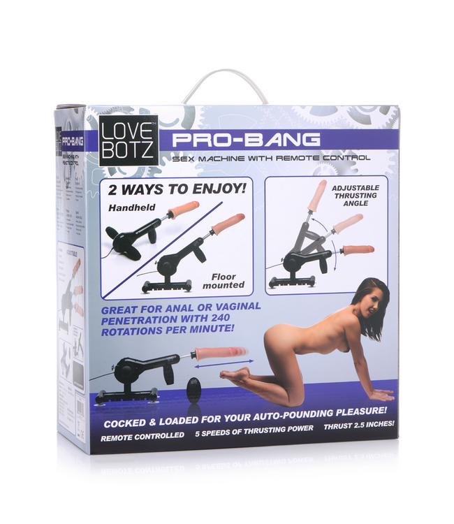XR Brands Pro-Bang Remote Control Sex Machine & Revolver Strapless Strap-On Set