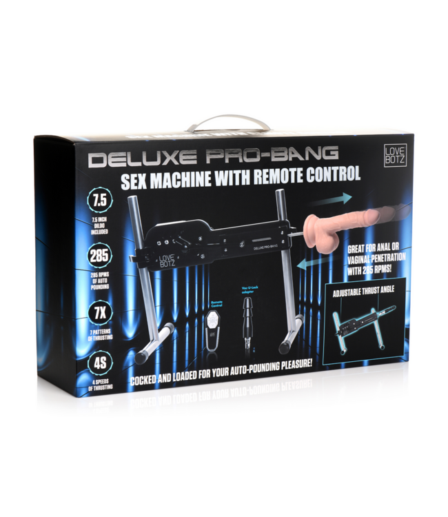 XR Brands Verstelbare Seksmachine Met Afstandsbediening En 7,5 Inch TPE Dildo