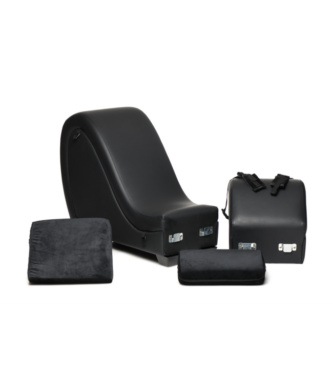 XR Brands Kompakte Kinky Sex-Chaise Schwarz mit Love Pillows für Ihr Zuhause