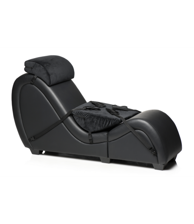 XR Brands Kinky Black Sex Chaise Lounge with Love Pillows – Compact & Sturdy