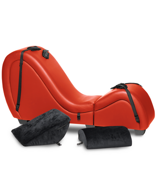 XR Brands Kinky Rot Sex-Chaise mit Love Pillows – Kompakt & Praktisch für Zuhause
