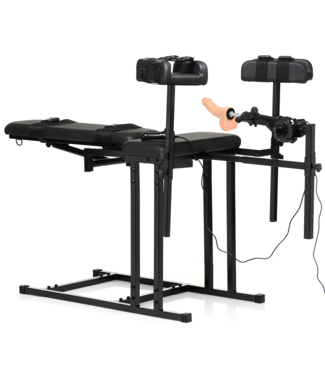 XR Brands MS Obedience Black Chair - Premium Adjustable Bondage & Sex Machine