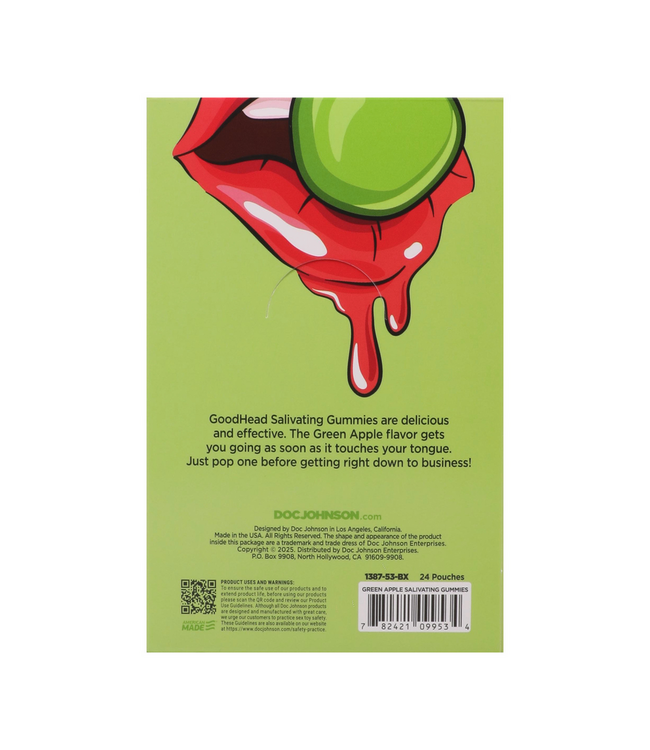 Doc Johnson Goodhead Salivating Gummies Green Apple – 24 Stuks Speekselstimulerende Gummies