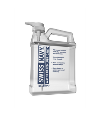 Swiss Navy Swiss Navy Water-Based Lubricant 1 Gal Morsbestendige Fles Premium