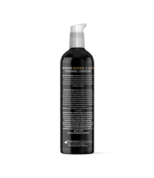 Swiss Navy Swiss Navy Hybrid Lubricant: Silky Silicone & Water-Based Blend