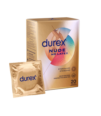 Durex Durex Nude Extra Large Condooms 57mm - Ultradun, Natuurlijk, 20 Stuks