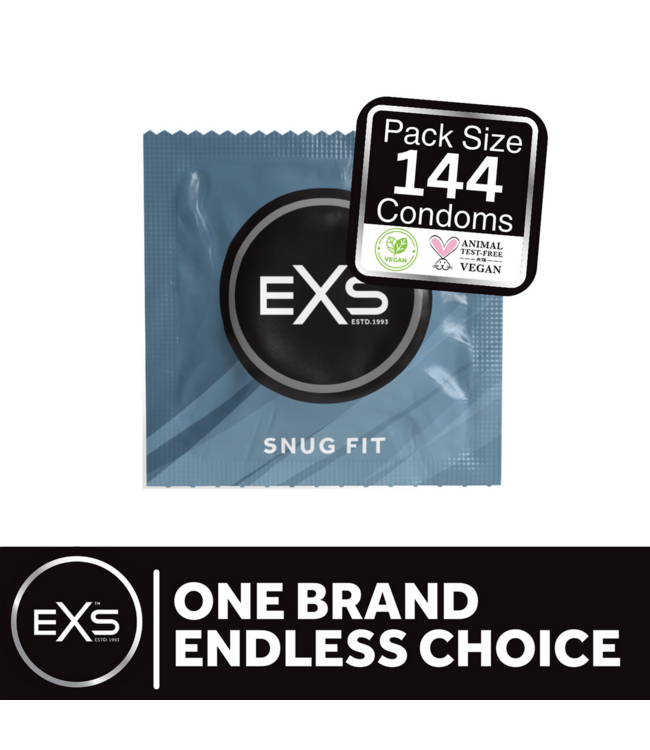 EXS EXS Snug Fit Condoms - 144 Pack, Strong, Thin & Comfortably Secure