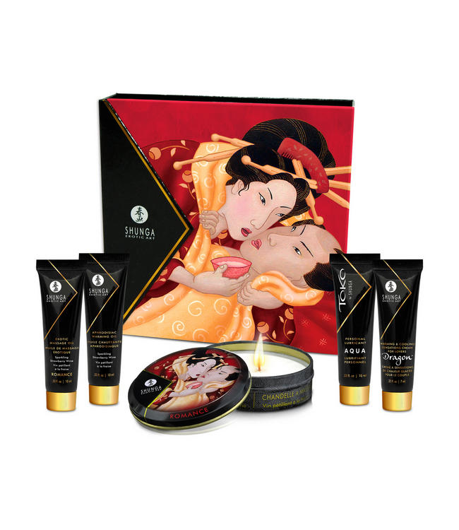 Shunga Shunga Geisha's Secrets Aardbei Reisformaat Erotische Massage Cadeauset