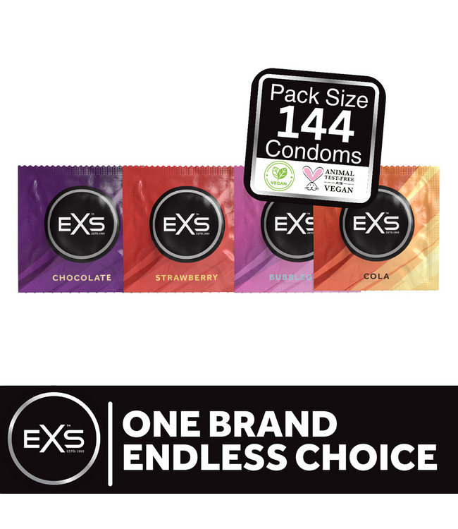 EXS EXS Gearomatiseerde Condooms Mix - 24 Stuks Aardbei, Chocolade, Kauwgom, Cola