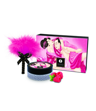 Shunga Shunga Kissable Suikervrij Framboos Body Powder Met Veer Voor Droge Massage