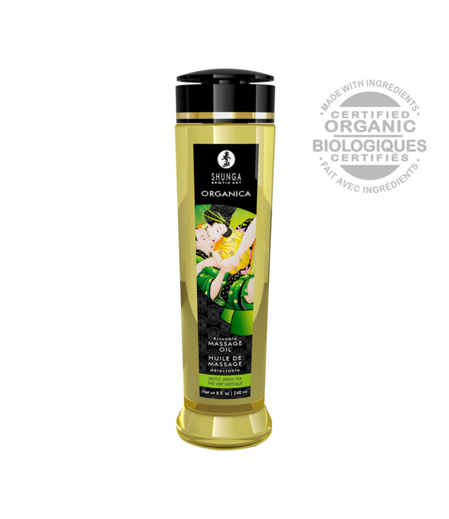 Shunga Organica Green Tea Massage Oil 240ml - Natural, Silky & Sensual