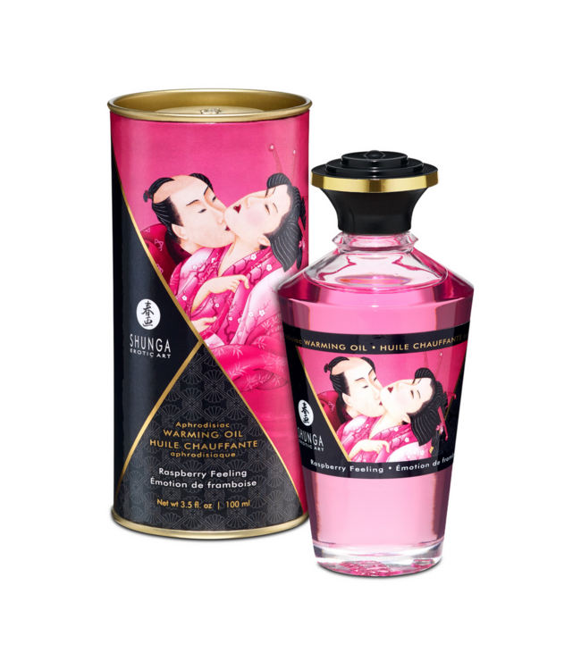 Shunga Shunga Eetbare Warming Oil Raspberry 100ml Voor Erogene Zones