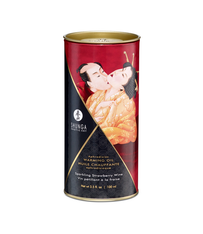 Shunga Intense Sensations: Edible Warming Strawberry Wine Oil 100ml