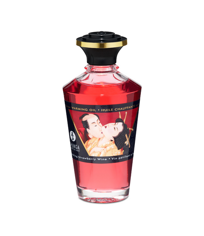 Shunga Shunga Warming Oil Aardbeienwijn 100ml – Eetbare Intensieve Sensaties