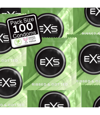 EXS EXS Latexcondooms 56 mm Geribbeld & Gestippeld Met Siliconen 3-in-1 Veiligheid