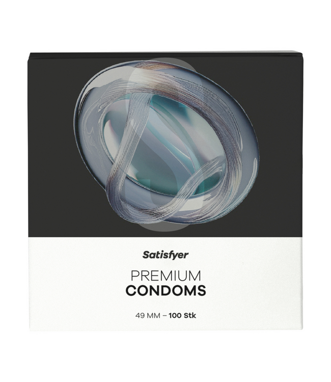 Satisfyer Premium Size S Condoms 49mm – 100 Pack for Safe, Comfortable Fit