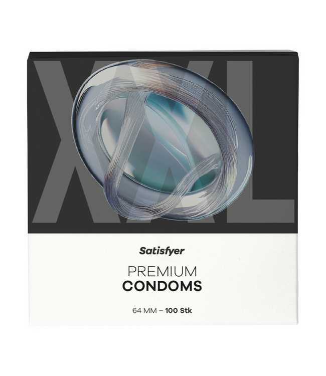 Satisfyer XXL Latex Condoms 64mm - 100 Premium Pieces for Ultimate Comfort