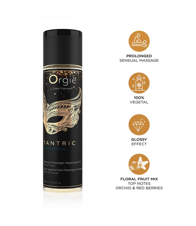 Orgie Tantrisches Massageöl mit Glitzereffekt – 200 ml sinnlicher Luxus