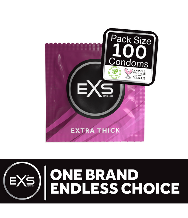 EXS EXS Veiligheid Latex Condooms Extra Dik 0,082 mm – 100 Stuks Transparant