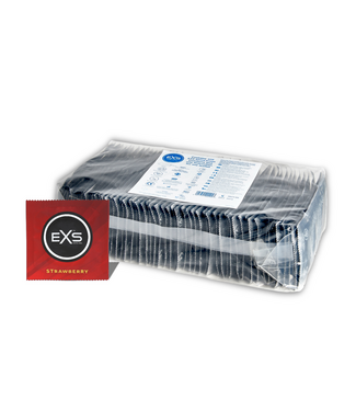 EXS EXS Strawberry Condoms - 100 Pack | Tasty, Safe Pleasure for All Uses
