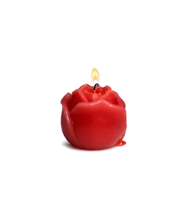 XR Brands WaxKaars Roosvorm Rood Met Veilig Lage Smelttemperatuur Voor Intieme Momenten
