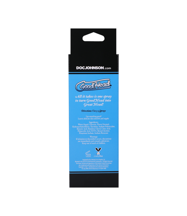 Doc Johnson GoodHead Juicy Head Hydrating Oral Spray Suikerspin – Frisse Adem & Vegan