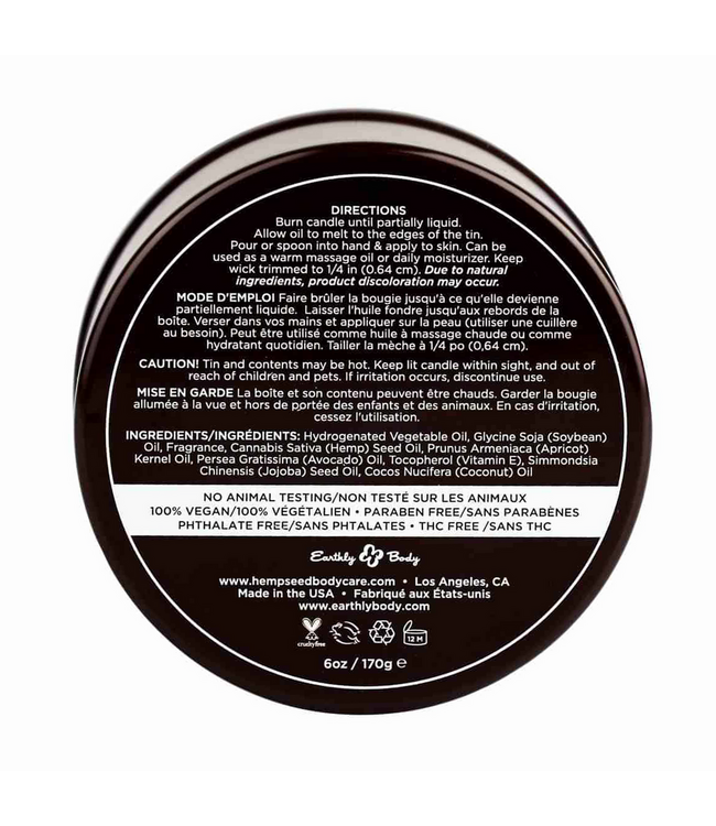 Earthly body Aardse Lichaam 3-in-1 Massagekaars Met Natuurlijke Oliën 170g