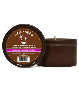 Earthly body Skinny Dip Massagekerze 170 g | Luxuriöses 3-in-1 Naturöl für strahlende Haut