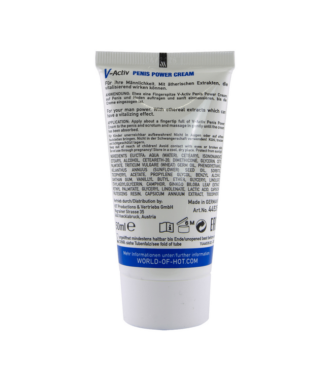 HOT V-Activ Penis Power Cream 50ml – Boost Vitality & Masculine Strength