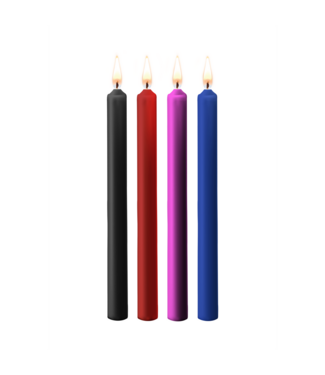 Ouch! Sensual Teasing Wax Candle Set – 4 Large Multicoloured BDSM Fun